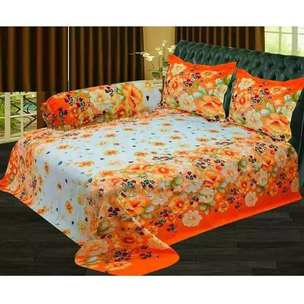 Cotton King Size Bed sheet - 3 pis Set